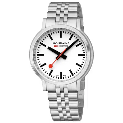 Pre-owned Mondaine Mst.4101b.sj Men's Watch Stop2go Backlight Sapphire Glass, 41mm