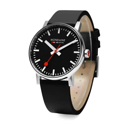 Pre-owned Mondaine Railway Evo2 Quartz Watch For Men 43mm 3atm Leather Band Made In Swiss