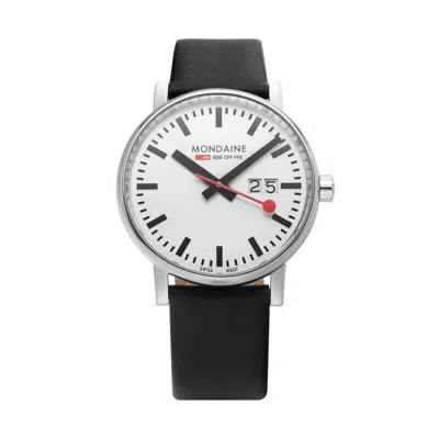 Pre-owned Mondaine Railway Evo2 Quartz Watch Men Women 40mm 3atm Leatherband Made In Swiss