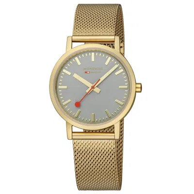 Pre-owned Mondaine Unisex Watch Classic 36 Mm A660.30314.80sbm Stainless Steel