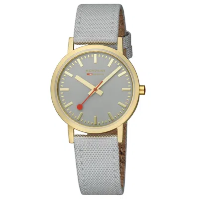 Pre-owned Mondaine Unisex Watch Classic 36 Mm A660.30314.80sbu Textile