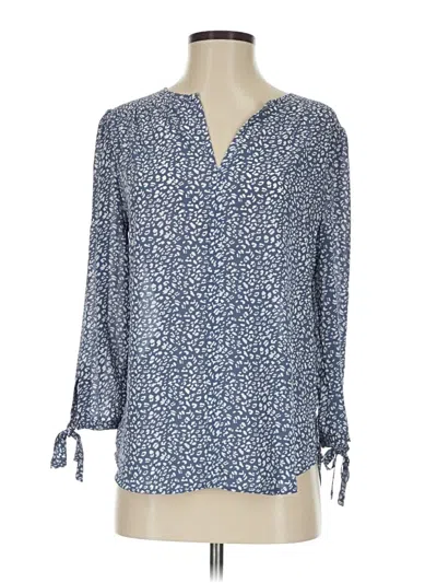 Pre-owned Monday Fun 3/4 Sleeve Blouse In Blue