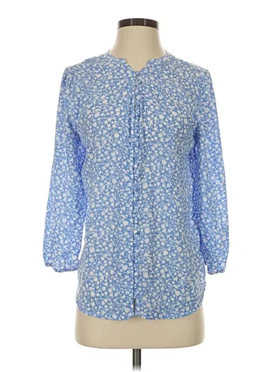 Pre-owned Monday Fun 3/4 Sleeve Blouse In Blue
