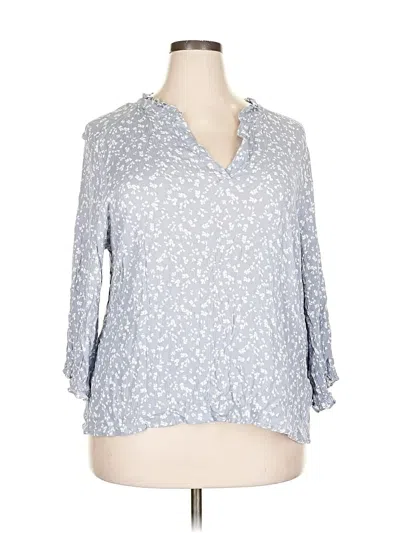 Pre-owned Monday Fun 3/4 Sleeve Blouse In Gray