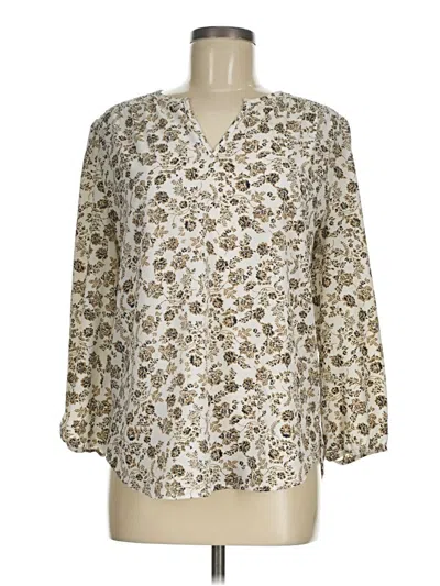 Pre-owned Monday Fun 3/4 Sleeve Blouse In Ivory