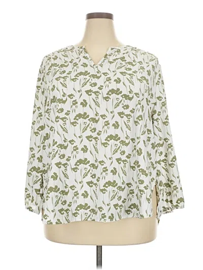 Pre-owned Monday Fun 3/4 Sleeve Blouse In Ivory