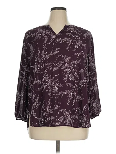 Pre-owned Monday Fun 3/4 Sleeve Blouse In Purple