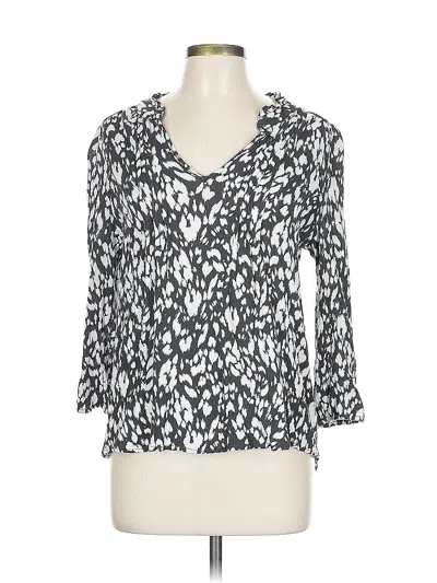 Pre-owned Monday Fun 3/4 Sleeve Blouse In Silver