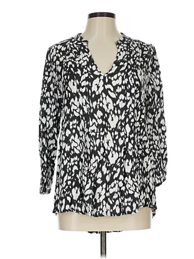 Pre-owned Monday Fun 3/4 Sleeve Blouse In Silver