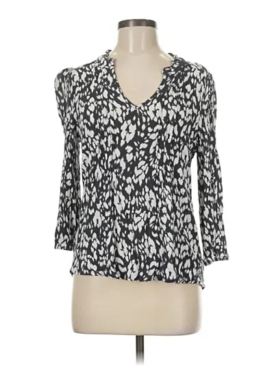 Pre-owned Monday Fun 3/4 Sleeve Blouse In Silver