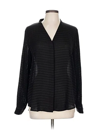 Pre-owned Monday Fun Long Sleeve Blouse In Black