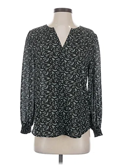 Pre-owned Monday Fun Long Sleeve Blouse In Black