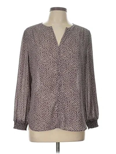 Pre-owned Monday Fun Long Sleeve Blouse In Gray