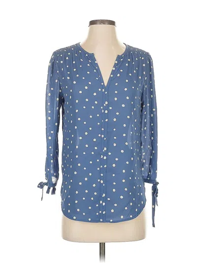 Pre-owned Monday Fun Long Sleeve Henley Shirt In Blue