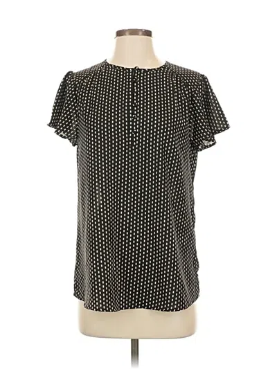 Pre-owned Monday Fun Short Sleeve Blouse In Black
