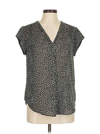 Pre-owned Monday Fun Short Sleeve Blouse In Black