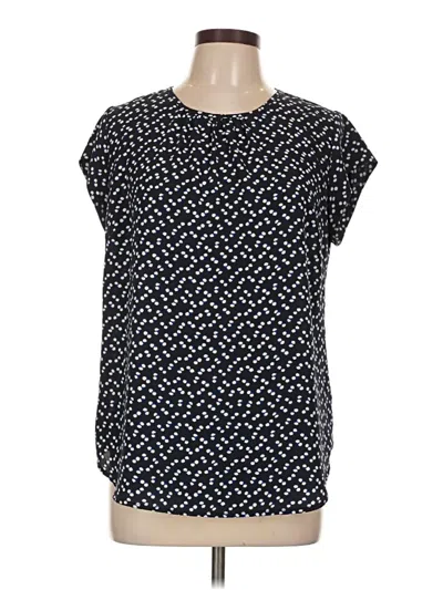 Pre-owned Monday Fun Short Sleeve Blouse In Black