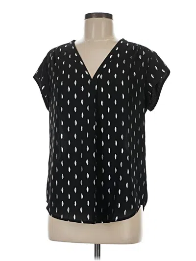 Pre-owned Monday Fun Short Sleeve Blouse In Black
