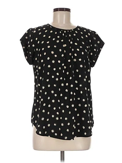 Pre-owned Monday Fun Short Sleeve Blouse In Black