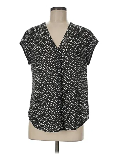 Pre-owned Monday Fun Short Sleeve Blouse In Black