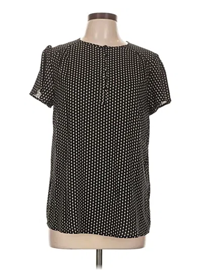 Pre-owned Monday Fun Short Sleeve Blouse In Black