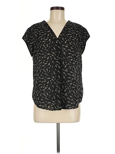 Pre-owned Monday Fun Short Sleeve Blouse In Black