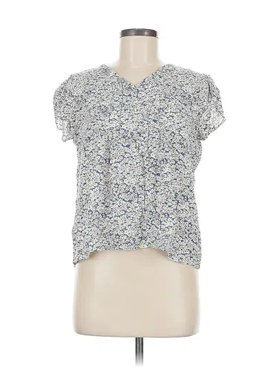 Pre-owned Monday Fun Short Sleeve Blouse In Blue