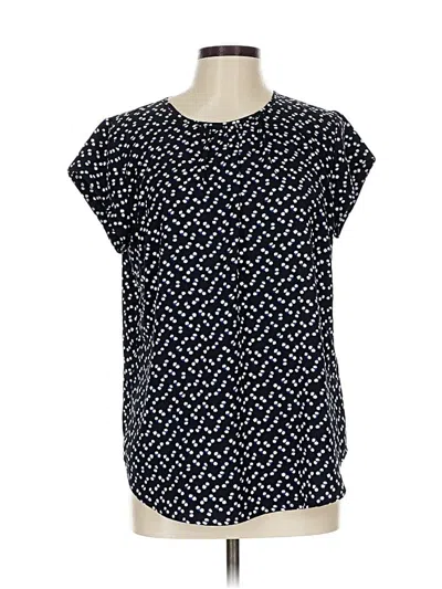 Pre-owned Monday Fun Short Sleeve Blouse In Blue