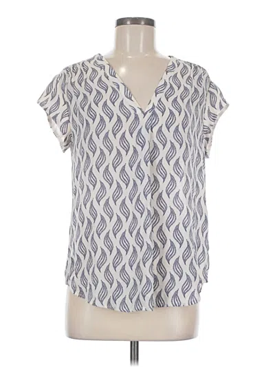 Pre-owned Monday Fun Short Sleeve Blouse In Blue