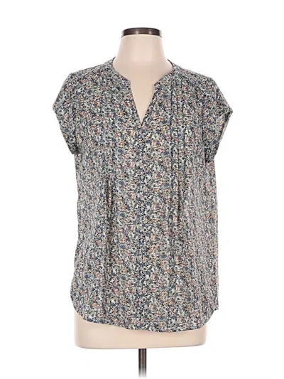 Pre-owned Monday Fun Short Sleeve Blouse In Blue
