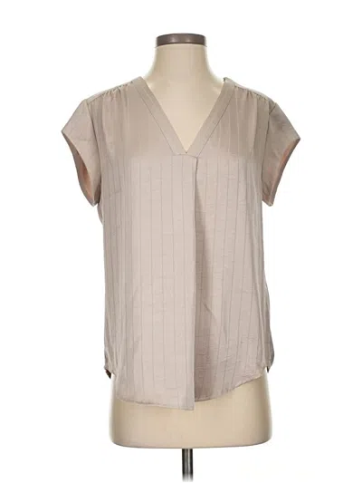 Pre-owned Monday Fun Short Sleeve Blouse In Brown