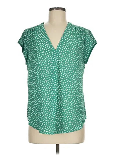 Pre-owned Monday Fun Short Sleeve Blouse In Green