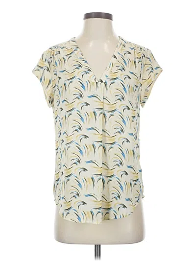 Pre-owned Monday Fun Short Sleeve Blouse In Ivory