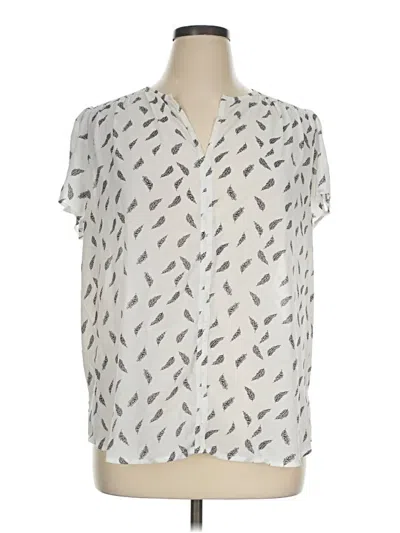 Pre-owned Monday Fun Short Sleeve Blouse In Ivory