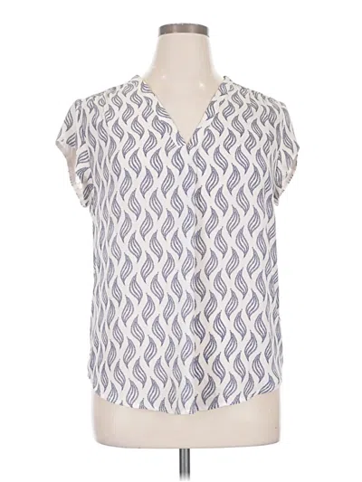 Pre-owned Monday Fun Short Sleeve Blouse In Ivory