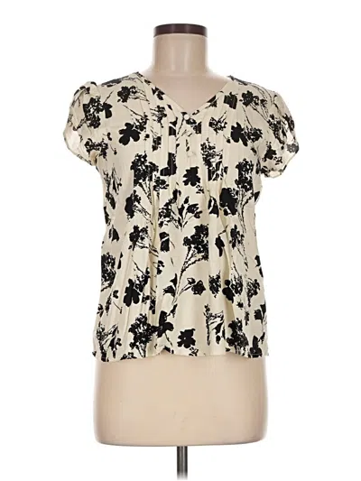Pre-owned Monday Fun Short Sleeve Blouse In Ivory