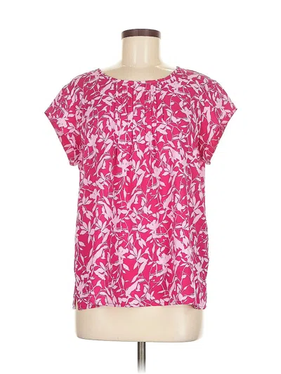 Pre-owned Monday Fun Short Sleeve Blouse In Pink