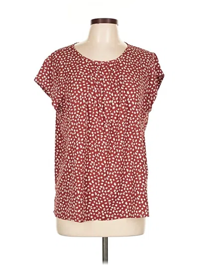 Pre-owned Monday Fun Short Sleeve Blouse In Red