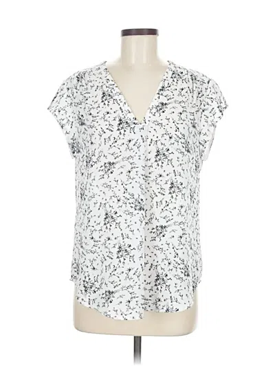 Pre-owned Monday Fun Short Sleeve Blouse In White