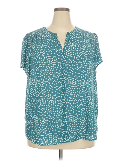Pre-owned Monday Fun Short Sleeve Henley Shirt In Blue