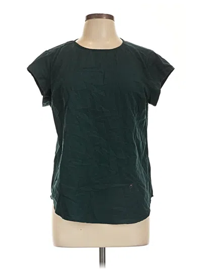 Pre-owned Monday Fun Short Sleeve Top Green Crew Neck Tops