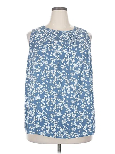 Pre-owned Monday Fun Sleeveless Blouse In Blue