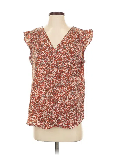 Pre-owned Monday Fun Sleeveless Blouse In Orange