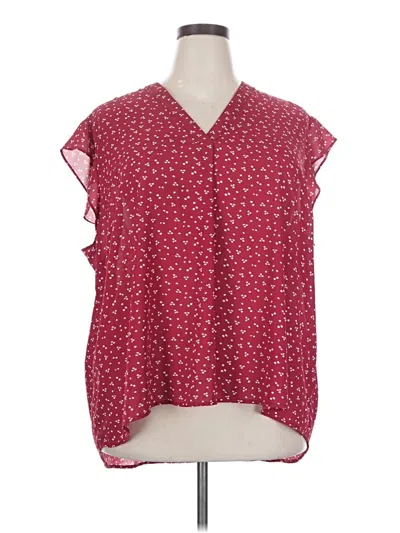 Pre-owned Monday Fun Sleeveless Blouse In Red