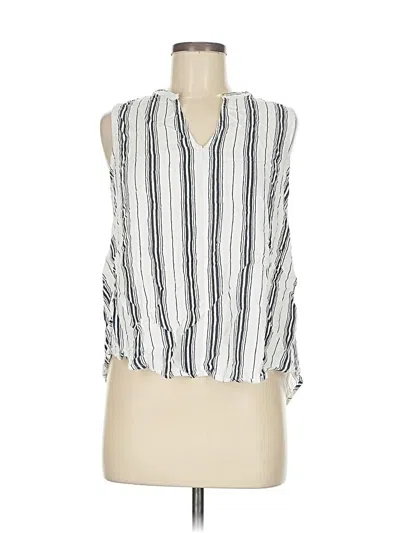 Pre-owned Monday Fun Sleeveless Blouse In White