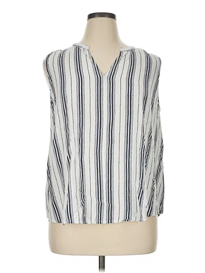 Pre-owned Monday Fun Sleeveless Blouse In White
