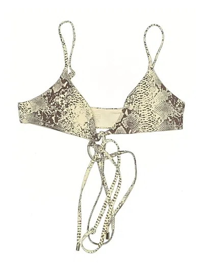 Pre-owned Monday Swimwear Swimsuit Top Gold Swimwear