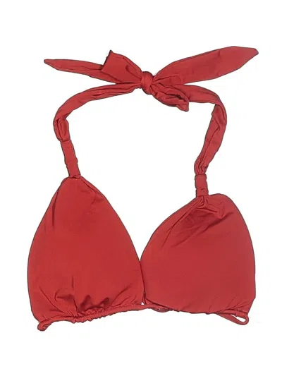 Pre-owned Monday Swimwear Swimsuit Top Red Solid Pattern Swimwear