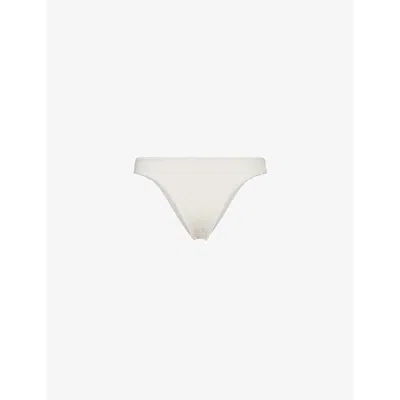 Monday Swimwear Womens Ivory Rec Byron Mid-rise Stretch-recycled Nylon Bikini Bottoms