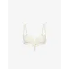 Monday Swimwear Womens Ivory Rec Clovelly Plunge-neck Stretch-recycled Nylon Bikini Top In Ivory Rec